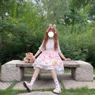 Red Bunny Parade Traditional JSK Lolita Dress for Girly Girls - Pink - dresses