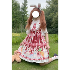 Red Bunny Parade Traditional JSK Lolita Dress for Girly Girls - Red - dresses