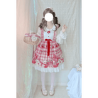 Red Bunny Rabbit Plaid Lolita Dress for Kawaii Princesses - Cosparty