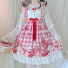 Red Bunny Rabbit Plaid Lolita Dress for Kawaii Princesses - Cosparty