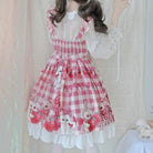 Red Bunny Rabbit Plaid Lolita Dress for Kawaii Princesses - lolita dress