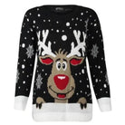 Reindeer Knit Christmas Crewneck Sweater for Holiday Cheer - Cosparty