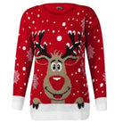 Reindeer Knit Christmas Crewneck Sweater for Holiday Cheer - Cosparty