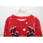 Reindeer Knit Christmas Crewneck Sweater for Holiday Cheer - Cosparty