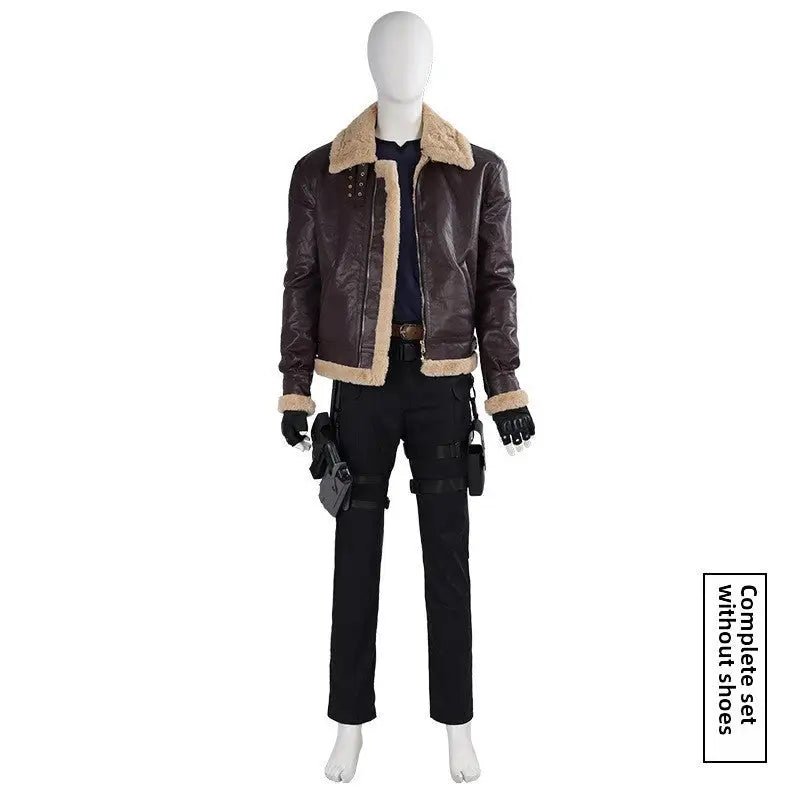 Resident Evil 4 Remastered Leon Kennedy Cosplay Costume Set - Cosparty