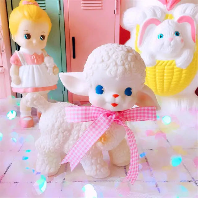Retro Baby Lamb Rubber Toy for Vintage Cosparty Fun - toys