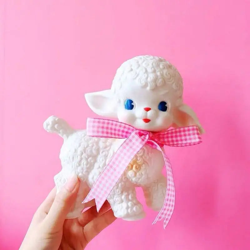 Retro Baby Lamb Rubber Toy for Vintage Cosparty Fun - toys