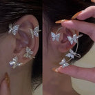 Rhinestone Butterfly Ear Cuffs for Kawaii Jewelry Collection - earrings