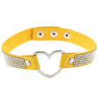 Yellow Rhinestone Diamond Choker Kinky Collar Necklace BDSM Princess by DDLG Playground