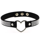 Rhinestone Heart Choker Necklace for Kawaii Aesthetic Princesses - Cosparty