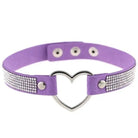 Rhinestone Heart Choker Necklace for Kawaii Aesthetic Princesses - Cosparty