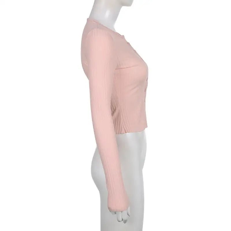 Ribbed Knit Cardigan Top for Angelcore and Fairycore Styles - Cosparty