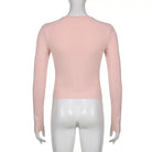 Ribbed Knit Cardigan Top for Angelcore and Fairycore Styles - Cosparty