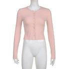 Ribbed Knit Cardigan Top for Angelcore and Fairycore Styles - Cosparty