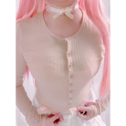 Ribbed Knit Cardigan Top for Angelcore and Fairycore Styles - shirt