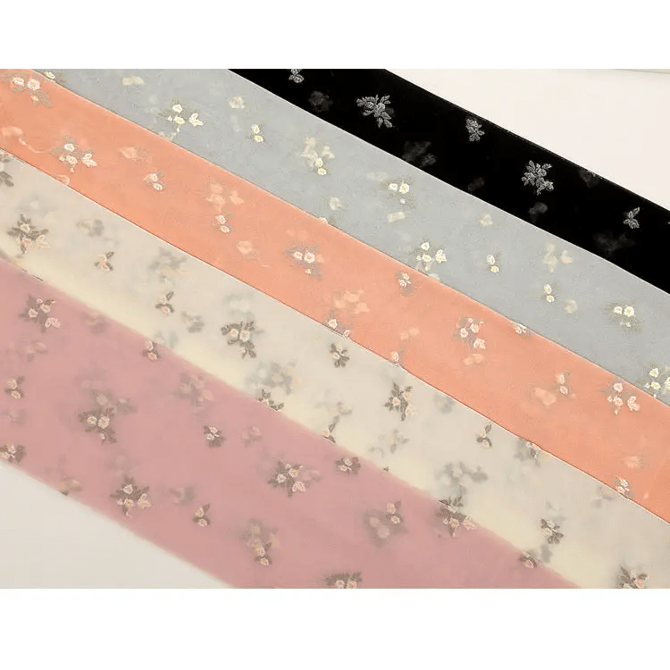 Rose Bud and Floral Embellished Nylon Leggings - Cosparty