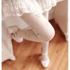 Rose Bud and Floral Embellished Nylon Leggings - Cosparty