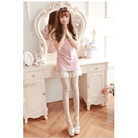 Rose Bud and Floral Embellished Nylon Leggings - Cosparty