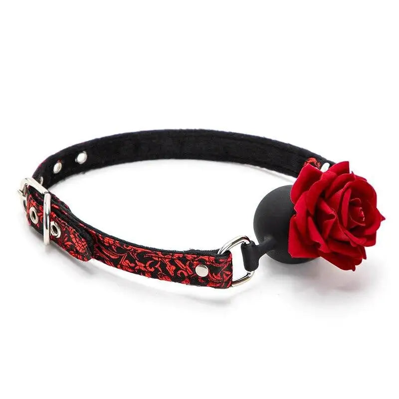 Rose Flower Ball Gag for Stylish BDSM Play - bdsm