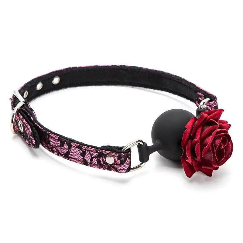 Rose Flower Ball Gag for Stylish BDSM Play - Cosparty