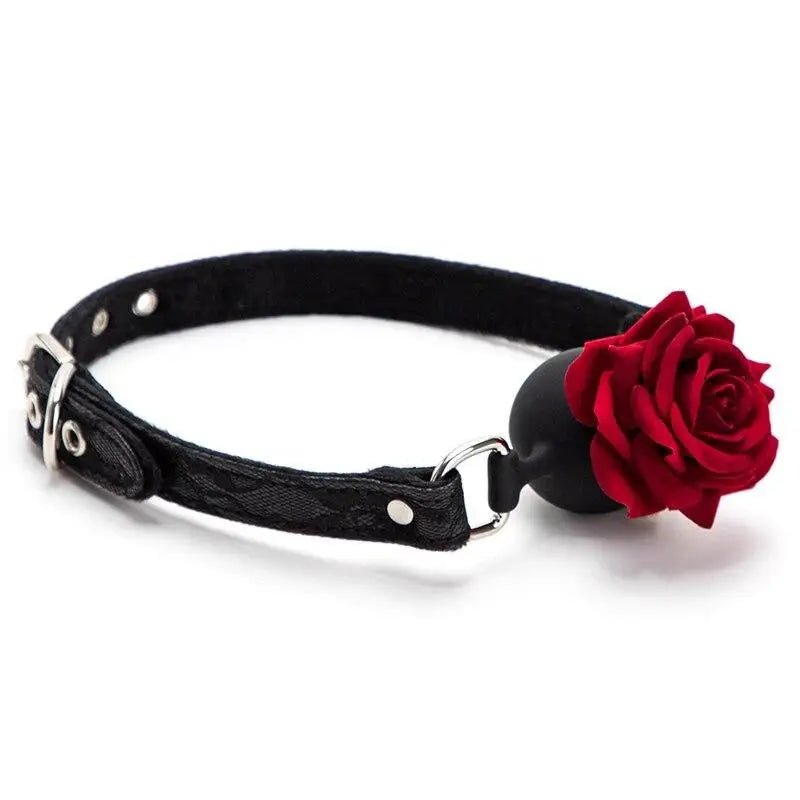 Rose Flower Ball Gag for Stylish BDSM Play - Cosparty