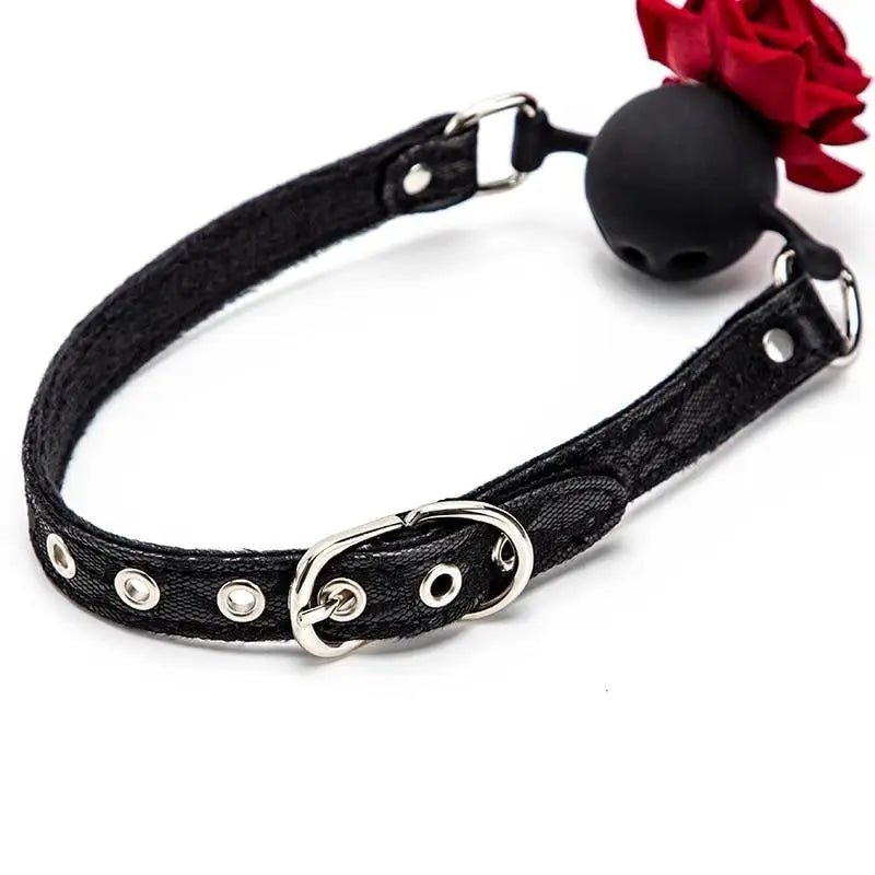 Rose Flower Ball Gag for Stylish BDSM Play - Cosparty