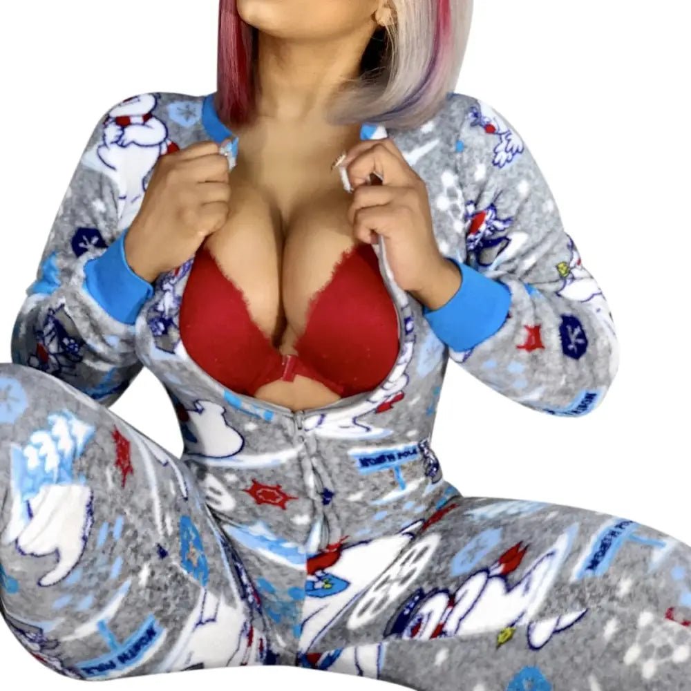 Rudolph - Inspired Fuzzy Long Sleeve Sleepwear for Winter Comfort - Cosparty