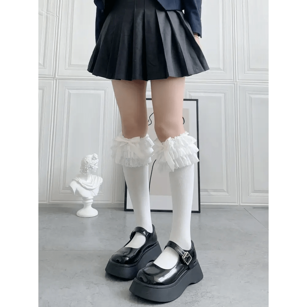 Ruffled Knee Socks for a Cute Kawaii and Fairycore Look - Cosparty