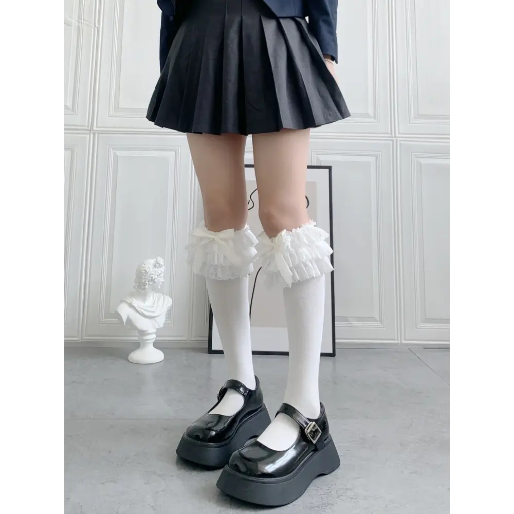 Ruffled Knee Socks for a Cute Kawaii and Fairycore Look - socks