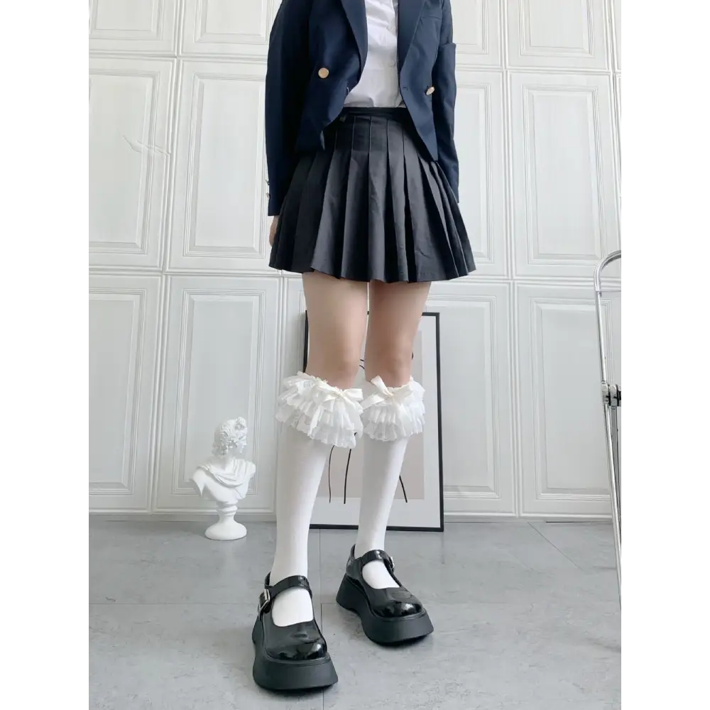 Ruffled Knee Socks for a Cute Kawaii and Fairycore Look - socks