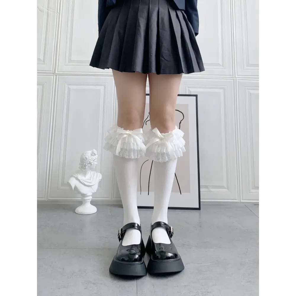 Ruffled Knee Socks for a Cute Kawaii and Fairycore Look - socks