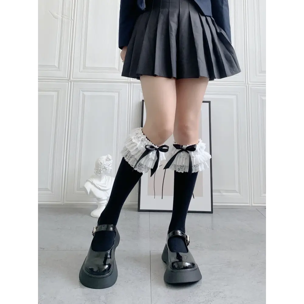 Ruffled Knee Socks for a Cute Kawaii and Fairycore Look - socks