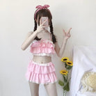 Ruffled Pink Princess Lingerie Set for Kawaii Beach Parties - Cosparty