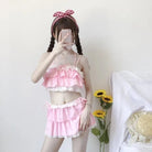 Ruffled Pink Princess Lingerie Set for Kawaii Beach Parties - Cosparty