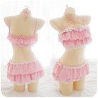 Ruffled Pink Princess Lingerie Set for Kawaii Beach Parties - Cosparty