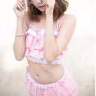 Ruffled Pink Princess Lingerie Set for Kawaii Beach Parties - Cosparty