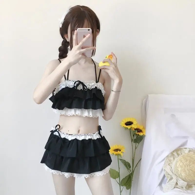 Ruffled Pink Princess Lingerie Set for Kawaii Beach Parties - Cosparty