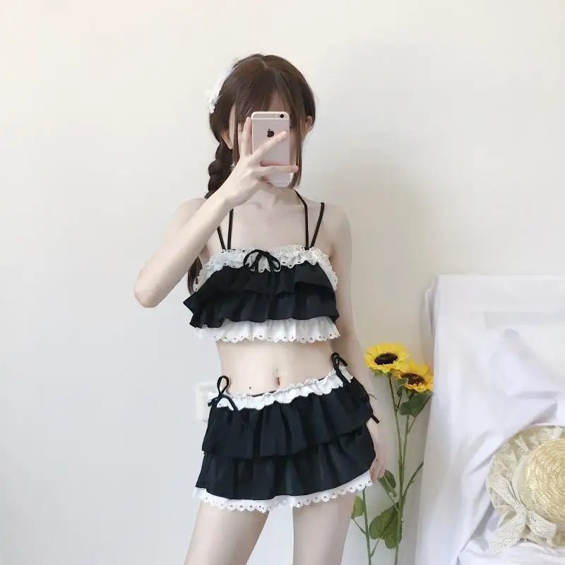 Ruffled Pink Princess Lingerie Set for Kawaii Beach Parties - Cosparty