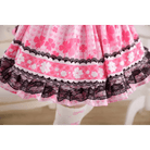 Ruffled Pink Princess Skirt with Floral Pattern for Elegant Style - Cosparty