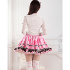 Ruffled Pink Princess Skirt with Floral Pattern for Elegant Style - Cosparty