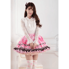 Ruffled Pink Princess Skirt with Floral Pattern for Elegant Style - Cosparty