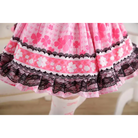 Ruffled Pink Princess Skirt with Floral Pattern for Elegant Style - Skirts