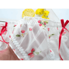 Ruffled Strawberry Patterned Underwear with Lace Trim and Ribbons - Cosparty
