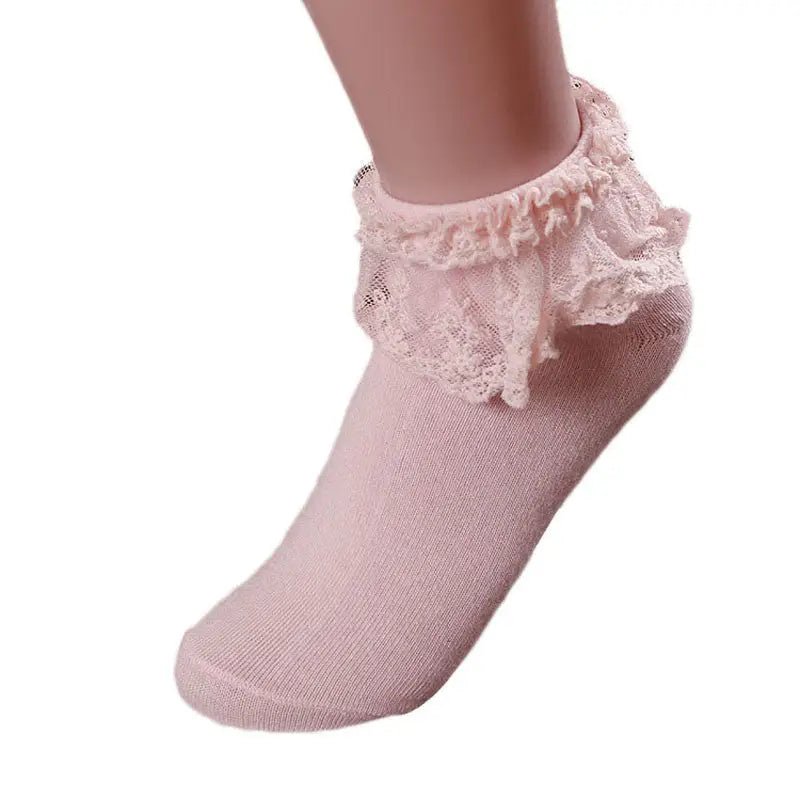Ruffled Trim Ankle Socks for a Cute and Flirty Touch - Cosparty