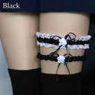 Ruffled Vegan Garter Belt Set with Chiffon and Lace Details - Cosparty