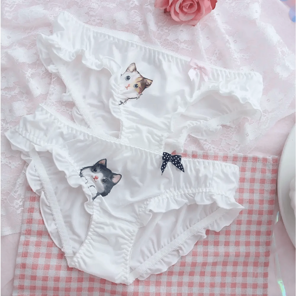 Ruffled White Kitten Panties for Neko Cuties - Cosparty