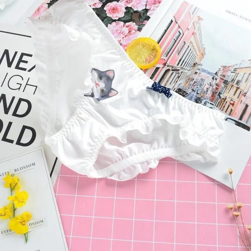 Ruffled White Kitten Panties for Neko Cuties - Cosparty