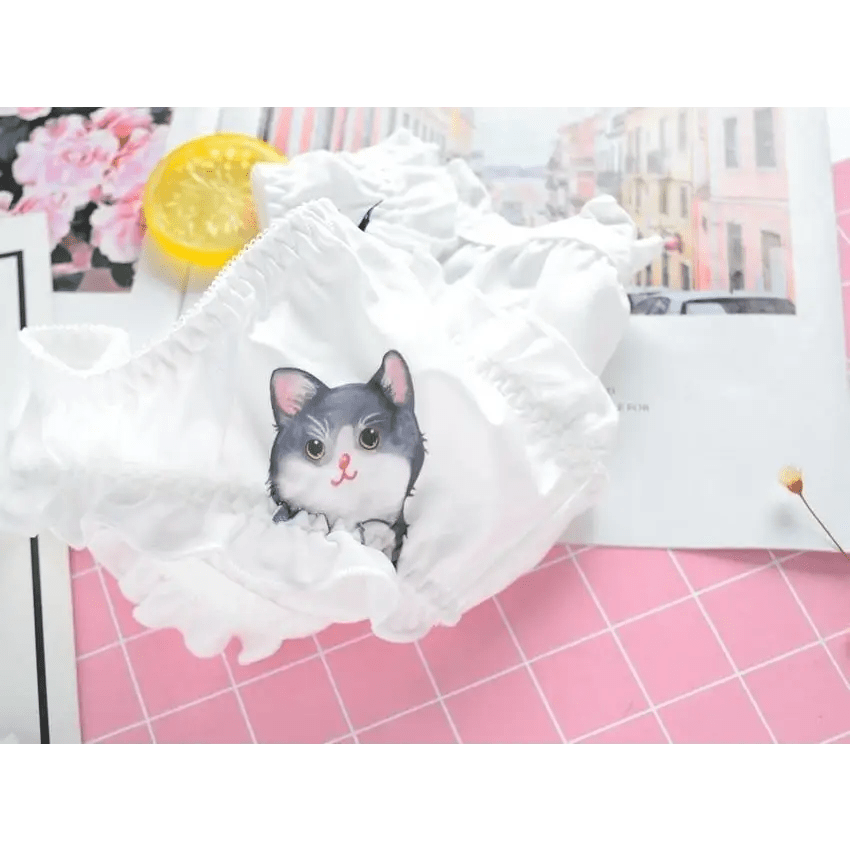 Ruffled White Kitten Panties for Neko Cuties - Cosparty