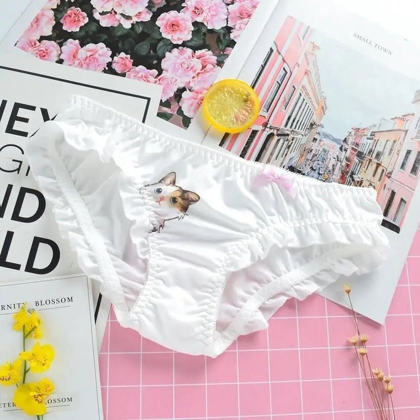 Ruffled White Kitten Panties for Neko Cuties - Cosparty
