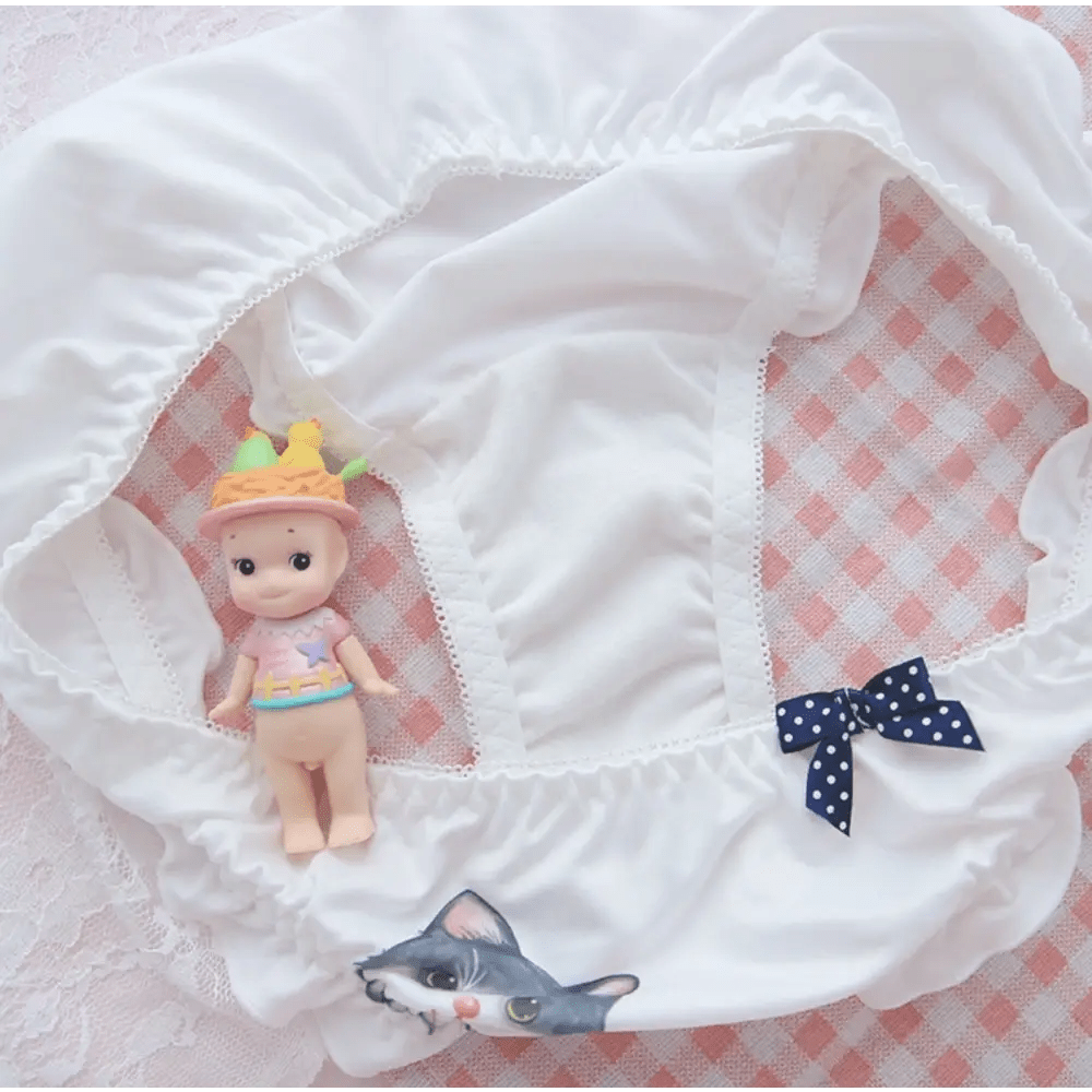 Ruffled White Kitten Panties for Neko Cuties - Cosparty